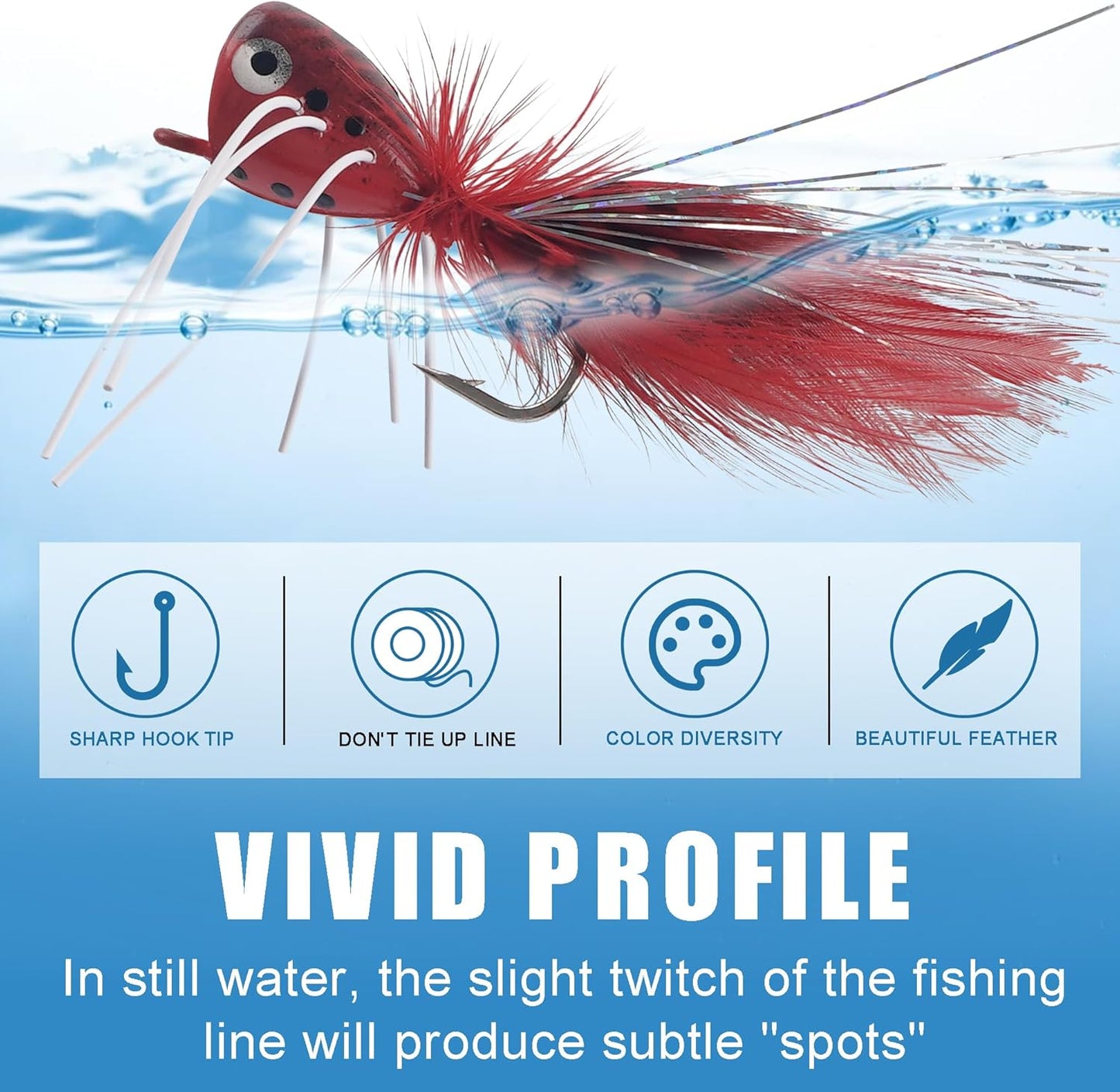Fly Fishing Poppers: 5-Piece Surface Action Kit 