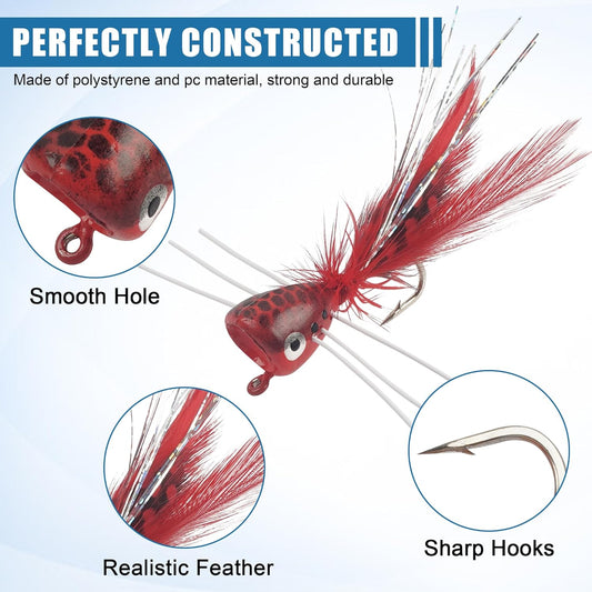 Fly Fishing Poppers: 5-Piece Surface Action Kit 