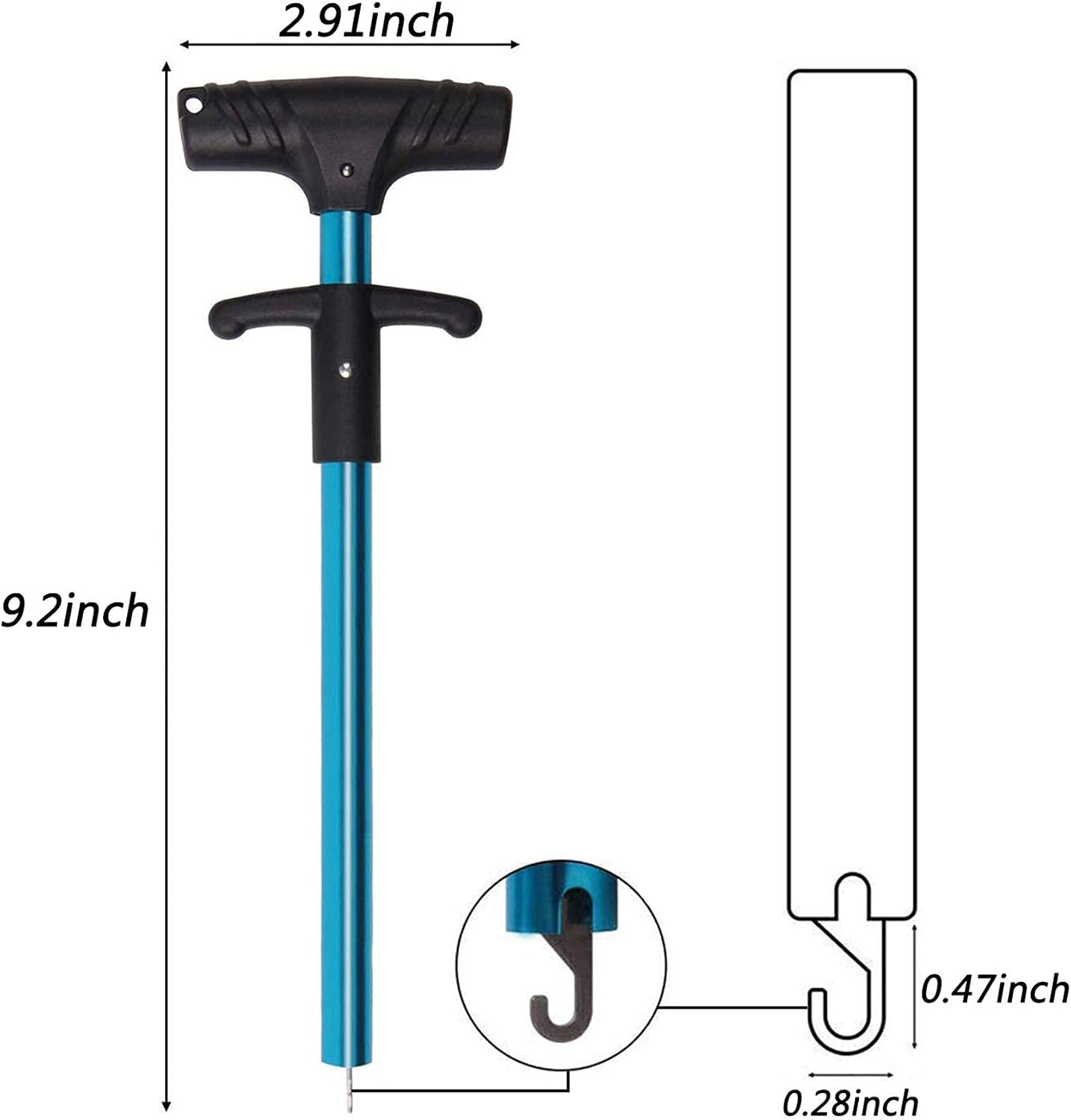 Portable Aluminum T-Handle Hook Remover