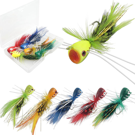 Fly Fishing Poppers: 5-Piece Surface Action Kit 