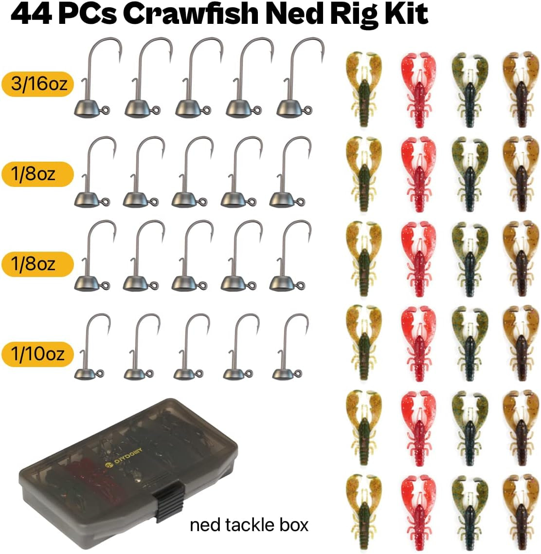 Ned Rig Finesse Kit: Premium Crawfish Baits