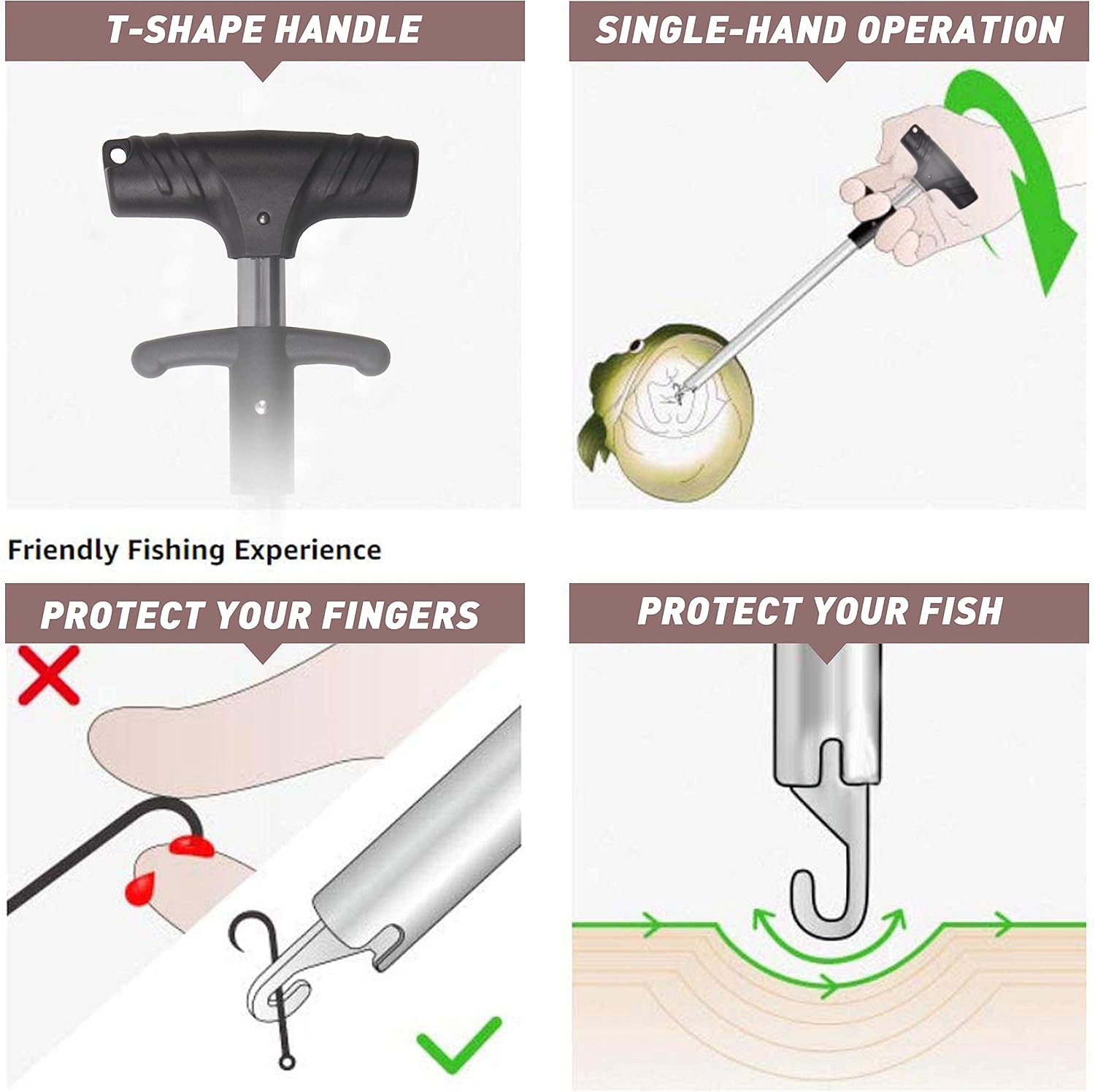 Portable Aluminum T-Handle Hook Remover