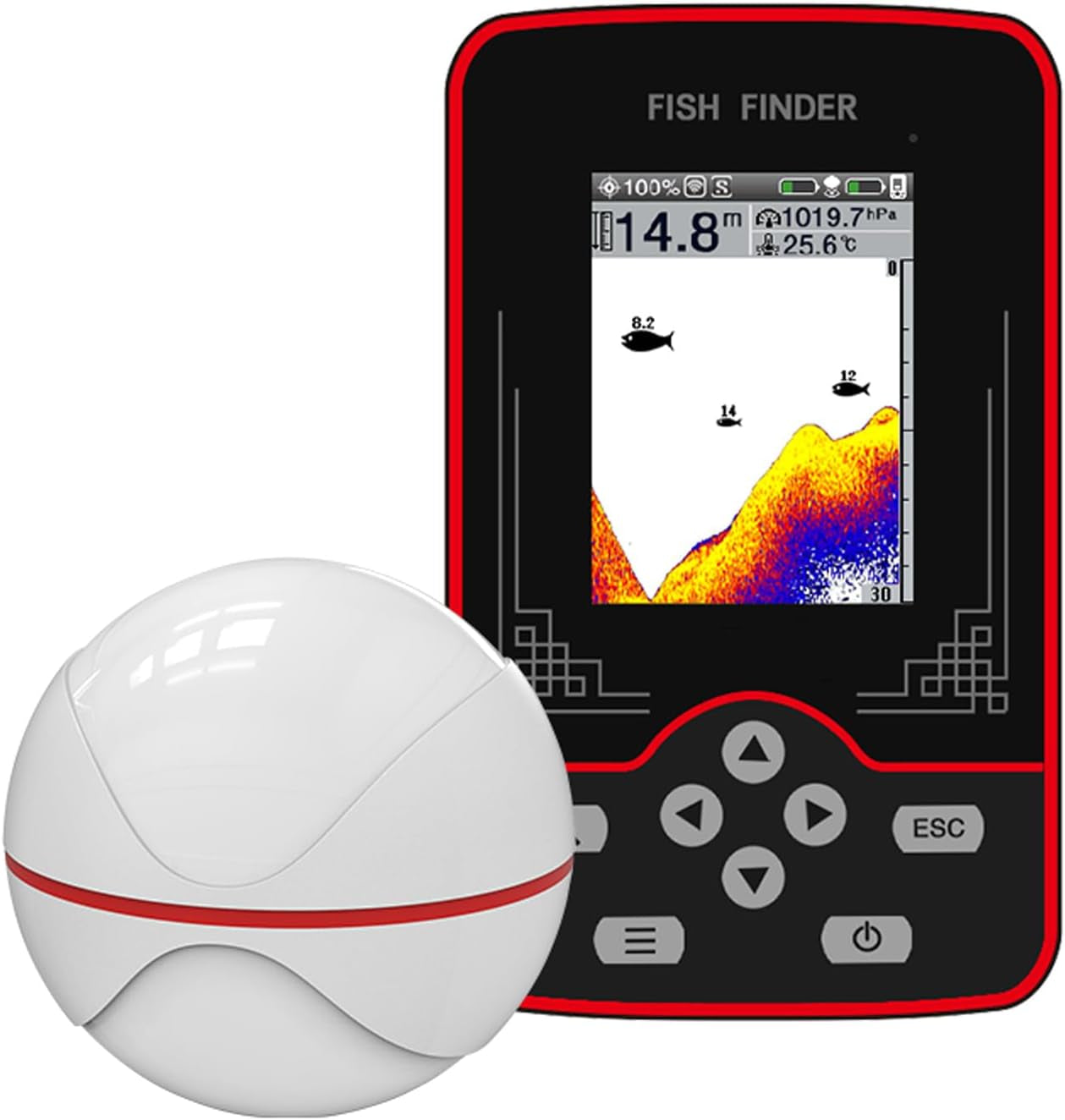 RICANK Portable Sonar Fish Finder: Wireless Depth & Location